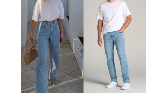 Ilustrasi mix and match kaos dan celana jeans | Pinterest