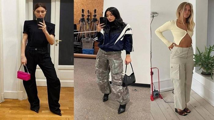 Ilustrasi outfit cardigan dan cargo (kompas.com)