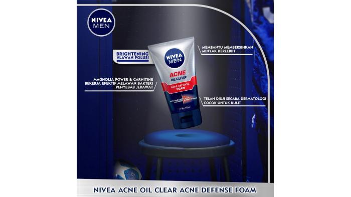 NIVEA MEN Facial Foam Oil Clear Acne Defense | Shopee
