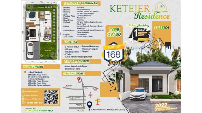 Perumahan Ketejer Residence/ Rekomendasi Rumah KPR di Lombok Tengah. (Sikumbang)