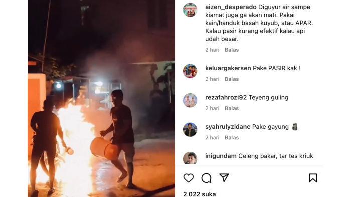 Tangkapan Layar Instagram Video Motor GL 100 Terbakar. (Instagram)