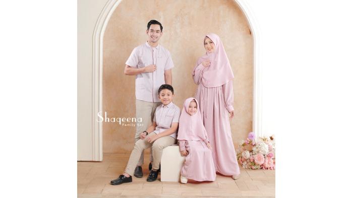 Soft Pink Shaqeena Family Set Sarimbit Lebaran | foto dok
