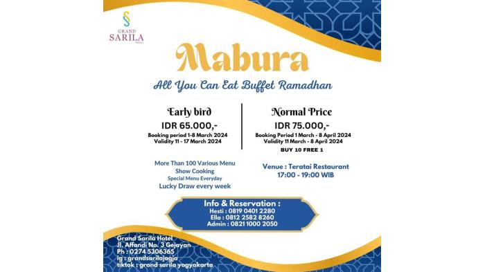 Promo Buka Puasa Bersama di Grand Sarila Hotel Jogja. (Grand Sarila Hotel Jogja)