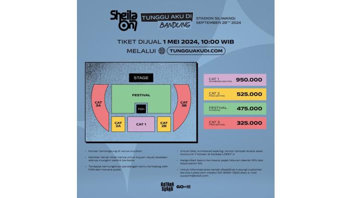 Daftar Harga Tiket Konser Sheila on 7 di lima Kota. (instagram.com/antara.suara)