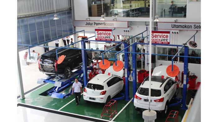 Ilustrasi Bengkel Mobil Resmi Mitsubishi. (MMKSI)
