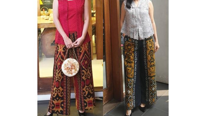 Ilustrasi kain tenun dengan kebaya | Pinterest