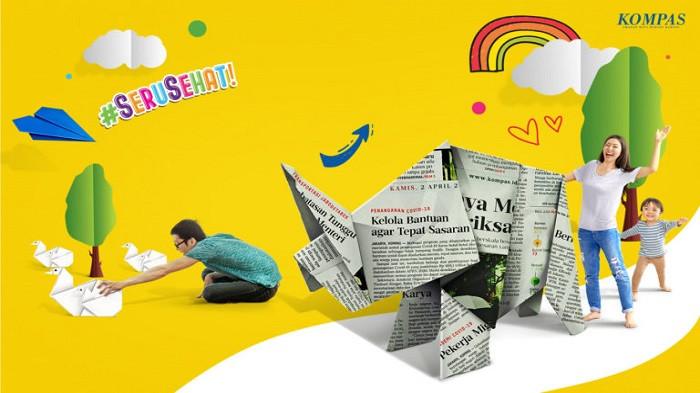 Ilustrasi origami koran (kompas.id)