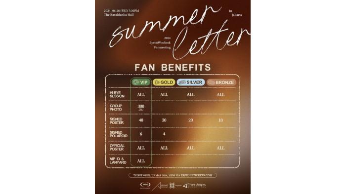 Daftar Harga Tiket Fanmeeting Byen Woo Seok 2024 di Jakarta. (Instagram/@threeanglesproduction)