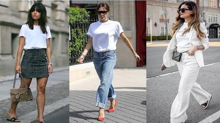 Kaos putih dan jeans (pinterest.com)