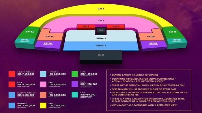 Denah tempat duduk konser Bruno Mars Jakarta. (Dok. PK Entertaintment)