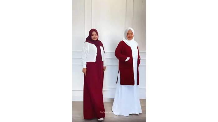 Dress Gamis dengan Outer - Inspirasi Outfit Merayakan HUT RI ke-79 (sumber: YouTube GimiHijab)