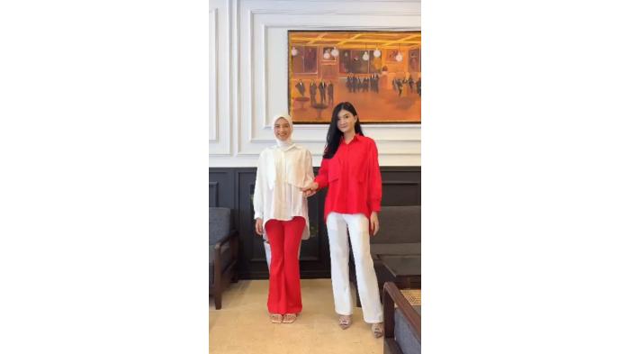 Kemeja Oversized dan Celana Flare Merah Putih - Inspirasi Outfit Merayakan HUT RI ke-79 (sumber: Youtube chewidoofficial)