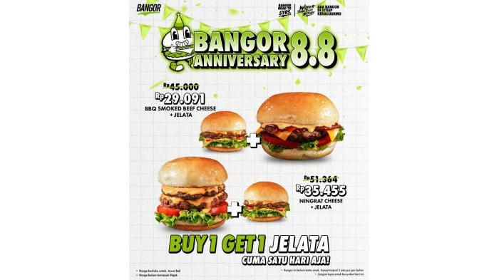 Promo 8.8 Burger Bangor. (Burger Bangor)