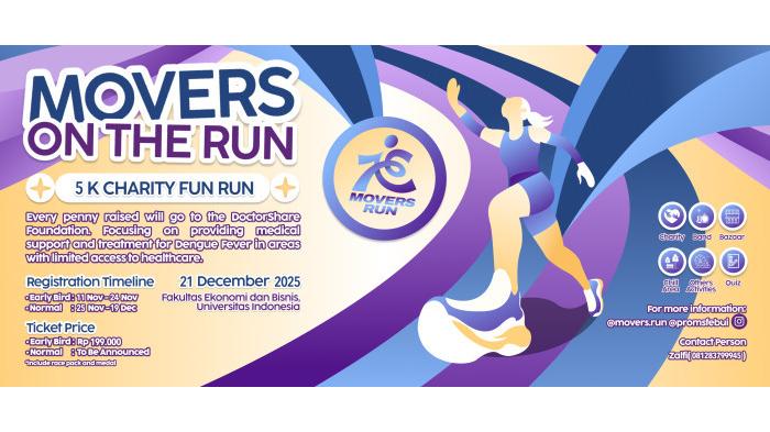 Penjualan Tiket Movers on the Run 2025 Resmi Dibuka, Mahasiswa FEB UI Ajak Publik Bergerak untuk Kebaikan