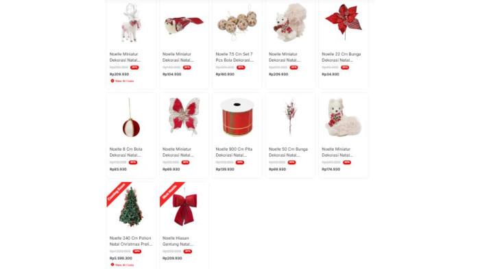 Pernak pernik pohon natal tema Classic Noel di Azko | Official Azko