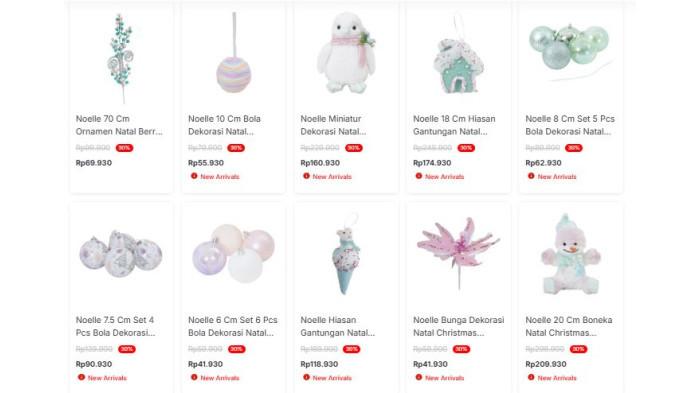 Pernak pernik pohon natal tema Jolly Candyland di Azko | Official Azko