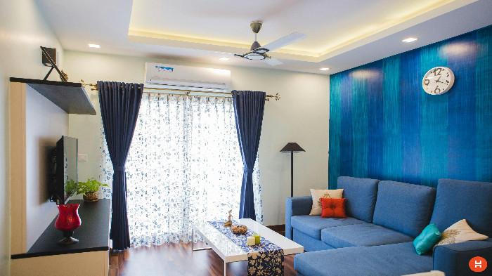 Ruang Keluarga Warna Biru