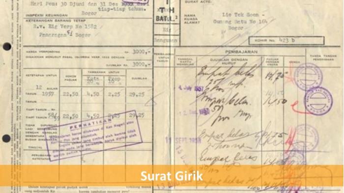 Girik bukanlah sertifikat resmi, melainkan bukti kepemilikan adat atau bukti pembayaran pajak tanah di masa lalu (zaman kolonial).  (Tribunnews.com)