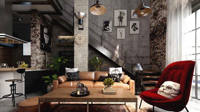 Ilustrasi Material Khas Pada Rumah Industrial. (Home Designing)