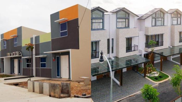 Perbedaan dari Segi Arsitektur dan Lingkungan antara Perumahan Regency (Kiri) dan Perumahan Residence (Kanan). (Foto : Tribunnews)