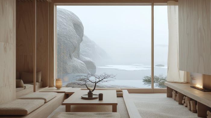 Ilustrasi desai rumah Jepang dan Skandinavia (freepik.com)