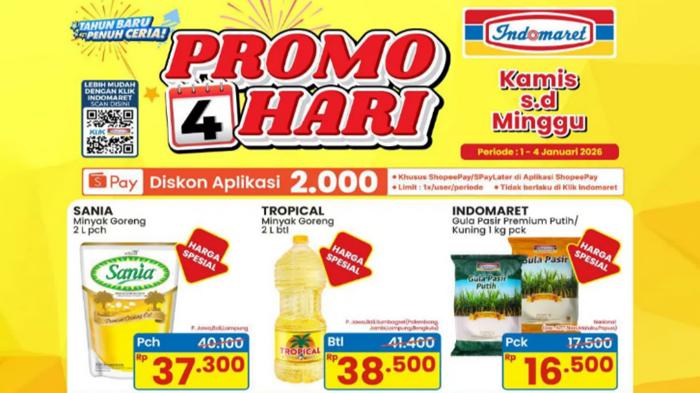 Cek Katalog Promo Indomaret 1-4 Januari 2026: Minyak Goreng, Gula, dan Popok Murah Cuma 4 Hari