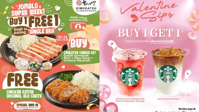Daftar Promo Makanan dan Minuman Spesial Valentine 2026 untuk Para Jomblo Ada Buy 1 Free 1 