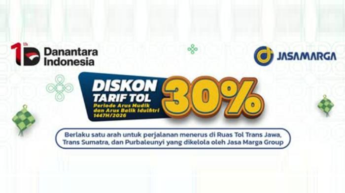 Cek Rincian Diskon Tarif Tol 30 persen Jasa Marga untuk Mudik Lebaran 2026