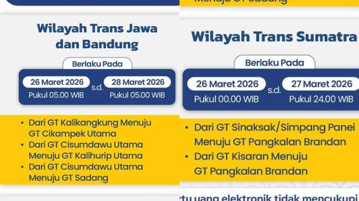 Jadwal arus balik Trans Jawa dan Sumatera saat Lebaran 2026 | Instagram @official.jasamarga