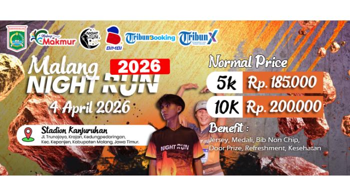 Lari di Stadion Kanjuruhan Malam Hari! Malang Night Run 2026 Siap Digelar 4 April