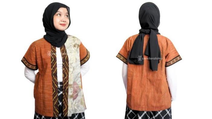 Outer Kombinasi Tenun Troso dan Ecoprint Natural | Cenderaloka 